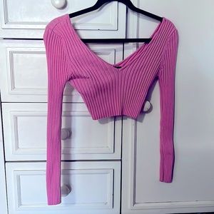 Bubblegum Pink Cropped Sweater